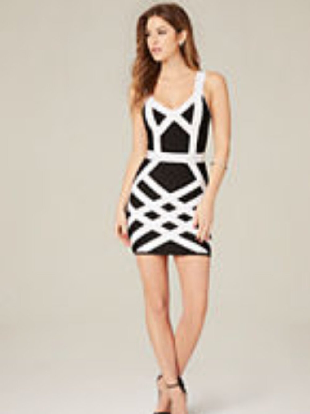 BEBE Colorblock Black White Bandage Dress S (also available in Red)